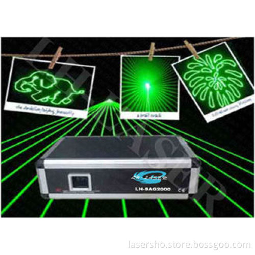 Outdoor / Indoor Party Green Laser Disco Light 2000mw / 532nm , Sound Activated Laser Projector